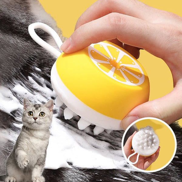 Pet Dog Cat Bath Brush 2-in-1 Pet SPA Massage Comb Soft Silicone Pet Shower Hair Grooming Cmob Dog Cleaning Tool Pets Su