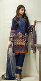 Printed Ribs Cambric Shirt with Embroidered Front & Chiffon Dupatta | 3pc (RC-143A)-wppmall