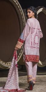 Printed Cambric Shirt with Front Embroidery & HANDWORK | Broshia Jacquard Dupatta - 3pc | (RC-138B)-wppmall
