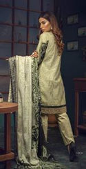 3pc Digital Khaddar Shirt with Embroidered Front & Shawl Dupatta (WK-202)-wppmall