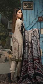 3pc Digital Linen Shirt with Embroidered Front & Shawl Dupatta (WK-210)-wppmall