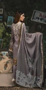 3pc Digital Linen Shirt with Embroidered Front & Shawl Dupatta (WK-212)-wppmall