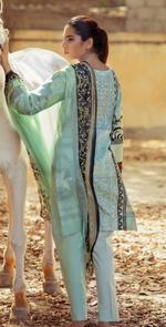 Printed Jacquard Cambric Shirt with Embroidered Front , Chiffon Dupatta & Dyed Cambric Trouser | 3pc (WK-225B)-wppmall