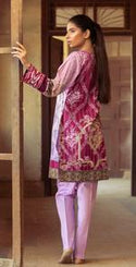 Printed Jacquard Cambric Shirt with Embroidered Front , Chiffon Dupatta & Dyed Cambric Trouser | 3pc (WK-226B)-wppmall