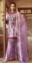 Printed Jacquard Cambric Shirt with Embroidered Front , Chiffon Dupatta & Dyed Cambric Trouser | 3pc (WK-226B)-wppmall