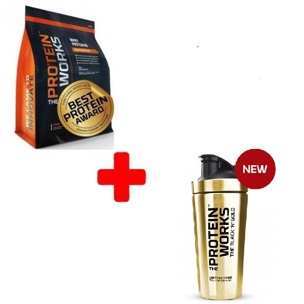 Whey Protein 80 – 2 kg (4.4 lbs) & Stainless Steel Golden Shaker