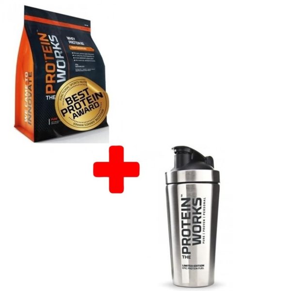 Whey Protein 80 – 2 kg (4.4 lbs) & Stainless Steel Shaker-wppmall